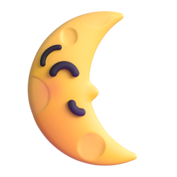 dernier quartier de lune avec visage