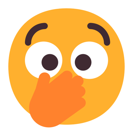 visage avec yeux ouverts et main sur la bouche