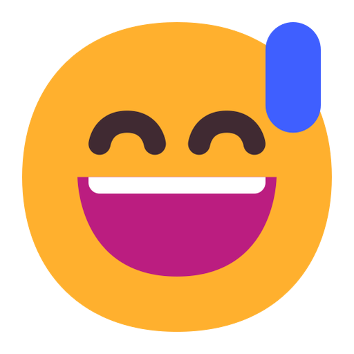faccina con sorriso e goccia di sudore