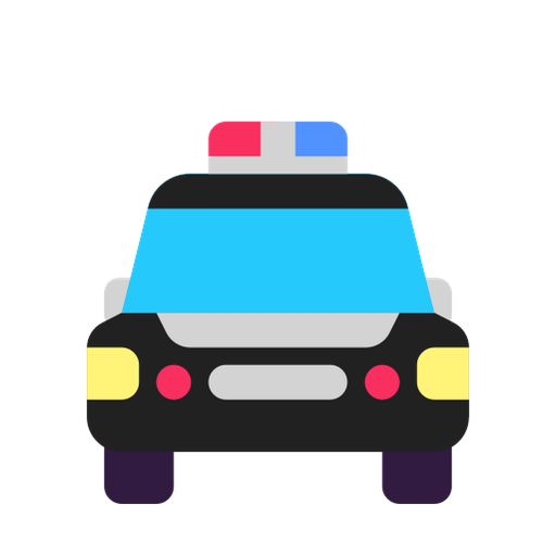 macchina della polizia in arrivo