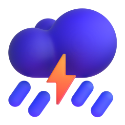 cloud with lightning and rain