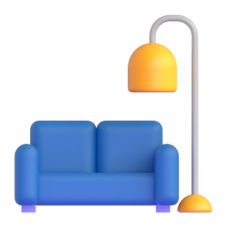 canapé et lampe