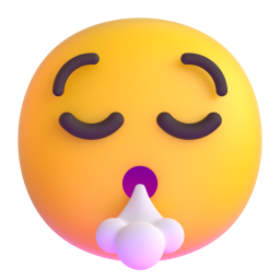 face exhaling