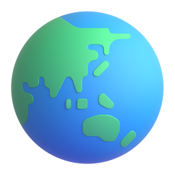 Globus mit Asien und Australien
