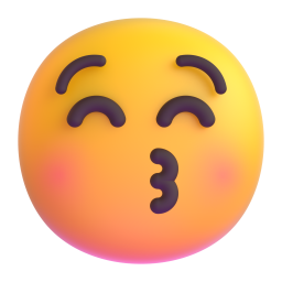faccina che bacia con occhi chiusi