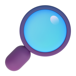 magnifying glass tilted right