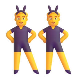 hommes avec des oreilles de lapin