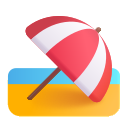beach with umbrella