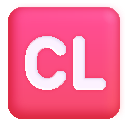 Großbuchstaben CL in rotem Quadrat