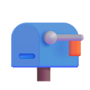 closed mailbox with lowered flag