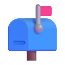 closed mailbox with raised flag