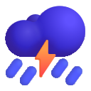 cloud with lightning and rain