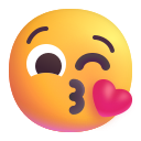 face blowing a kiss