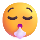 face exhaling