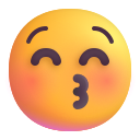 faccina che bacia con occhi chiusi