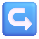 left arrow curving right