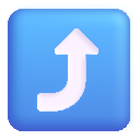 right arrow curving up