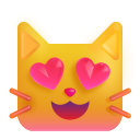 smiling cat with heart-eyes