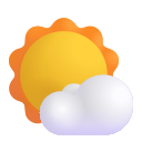sun behind small cloud