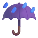 umbrella with rain drops