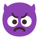 angry face with horns