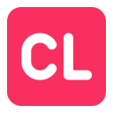 Großbuchstaben CL in rotem Quadrat