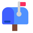 closed mailbox with raised flag