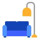 canapé et lampe