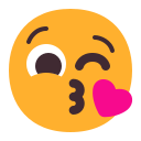 face blowing a kiss