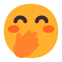 face with hand over mouth
