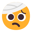 face with head-bandage