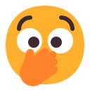 face with open eyes and hand over mouth