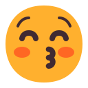 faccina che bacia con occhi chiusi