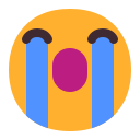 heulendes Gesicht