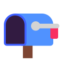 open mailbox with lowered flag