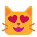 smiling cat with heart-eyes