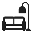 canapé et lampe