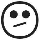 face with diagonal mouth