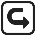 left arrow curving right