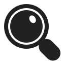magnifying glass tilted left