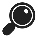 magnifying glass tilted right