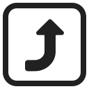 right arrow curving up